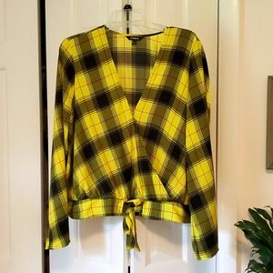 Express Yellow Plaid Blouse